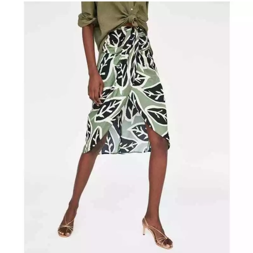 ZARA Wrap Pareo Midi Skirt S